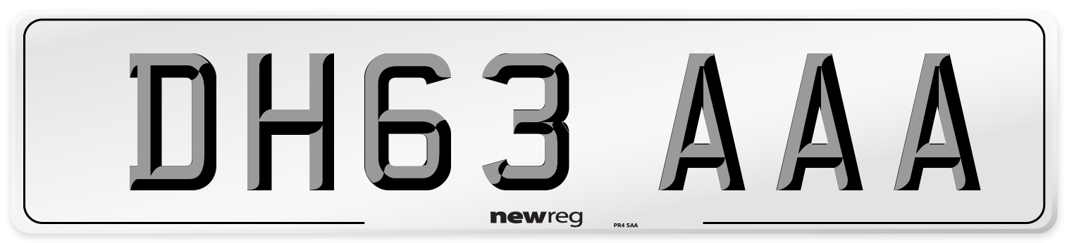 DH63 AAA Number Plate from New Reg